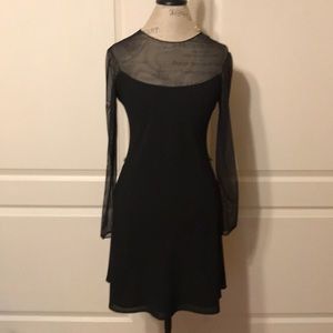 Laundry By Shelli Segal Black Sheer Sleeve Dress